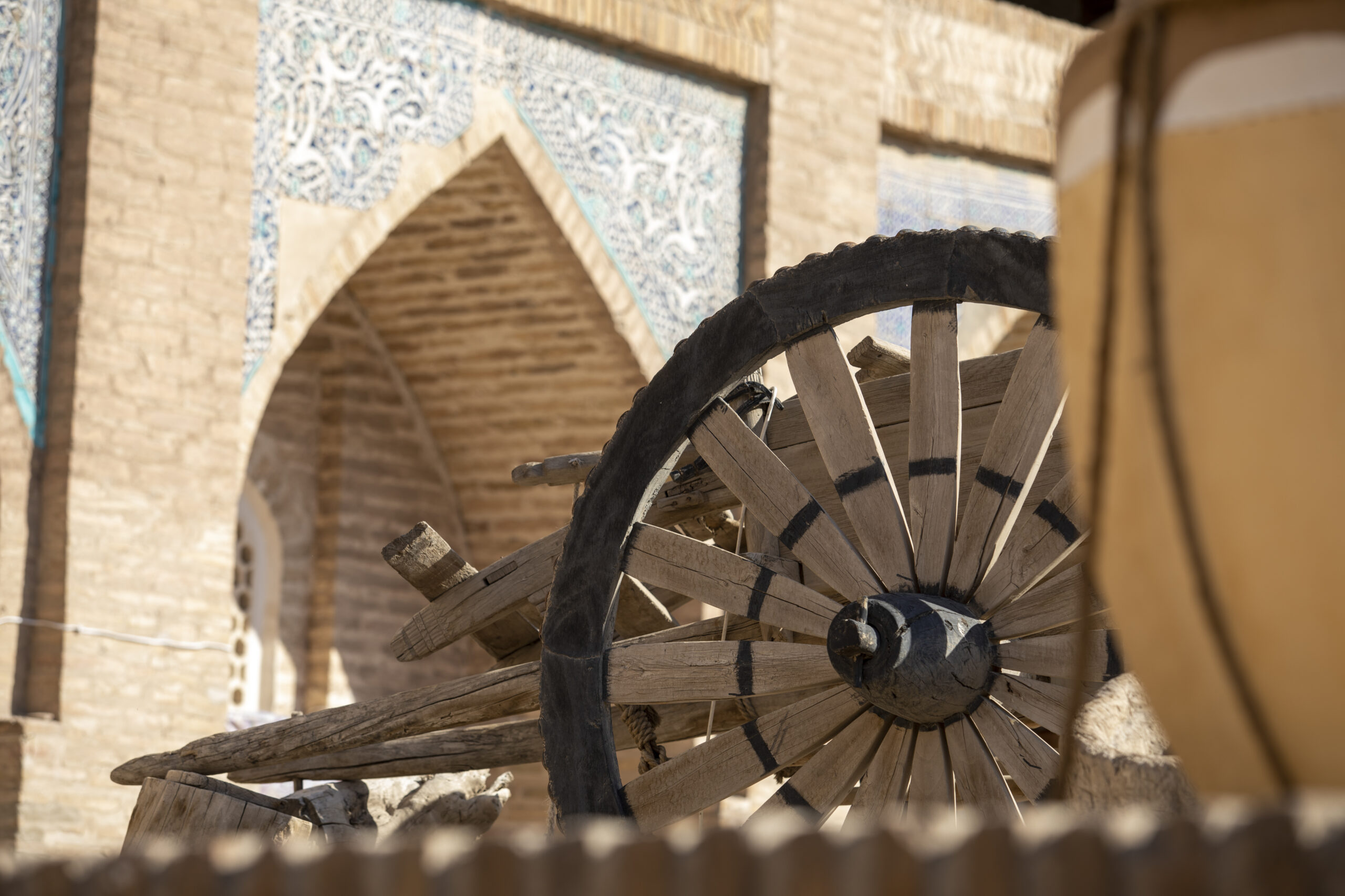 bullock cart in historical place khiva